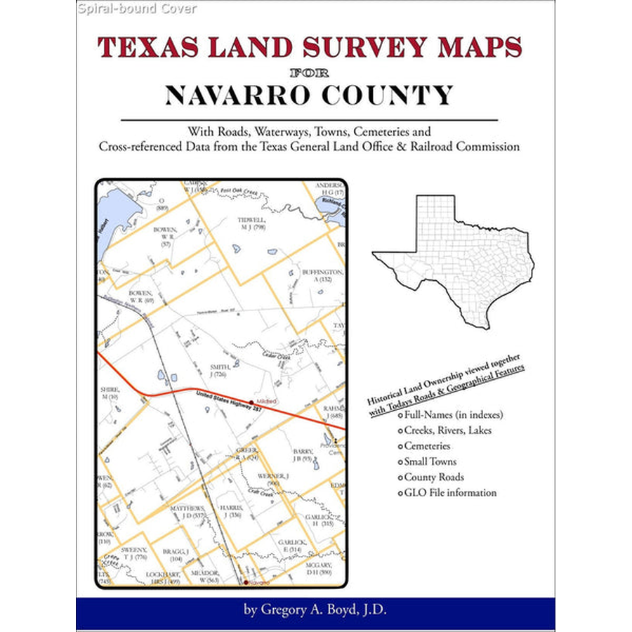 Texas Land Survey Maps for Navarro County (Spiral book cover)