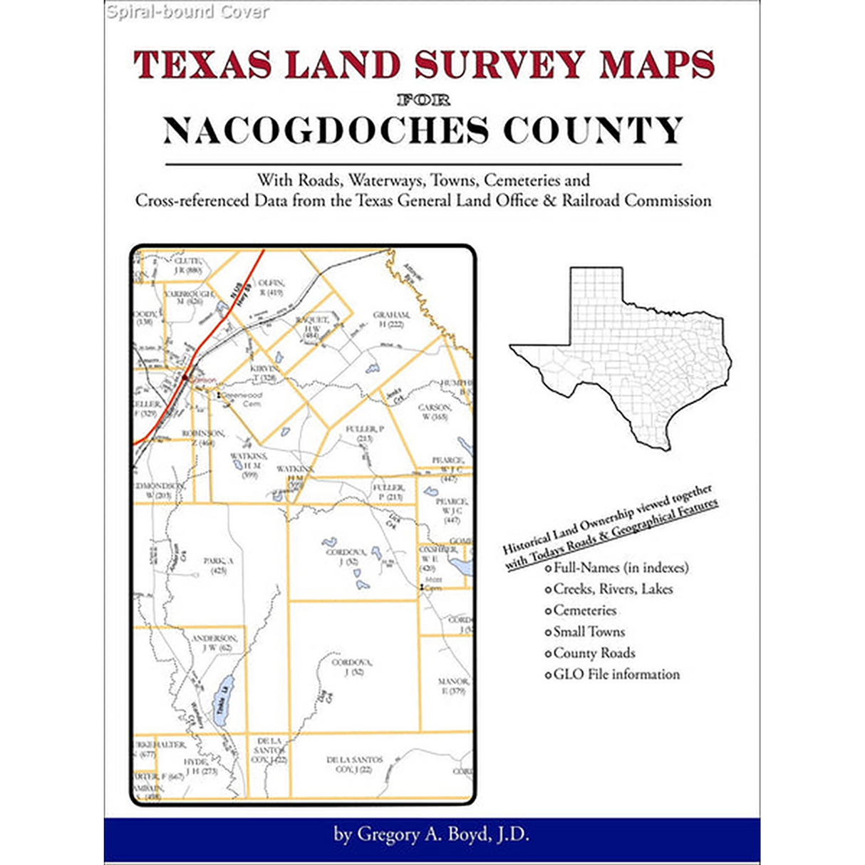 Texas Land Survey Maps for Nacogdoches County (Spiral book cover)