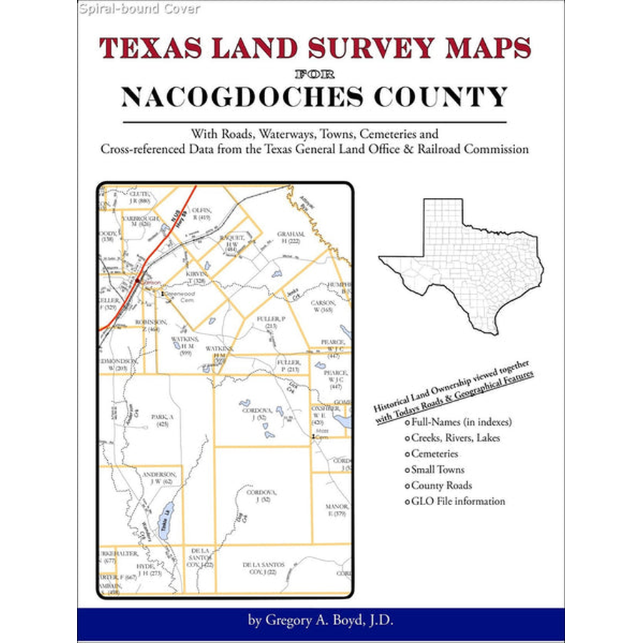 Texas Land Survey Maps for Nacogdoches County (Spiral book cover)
