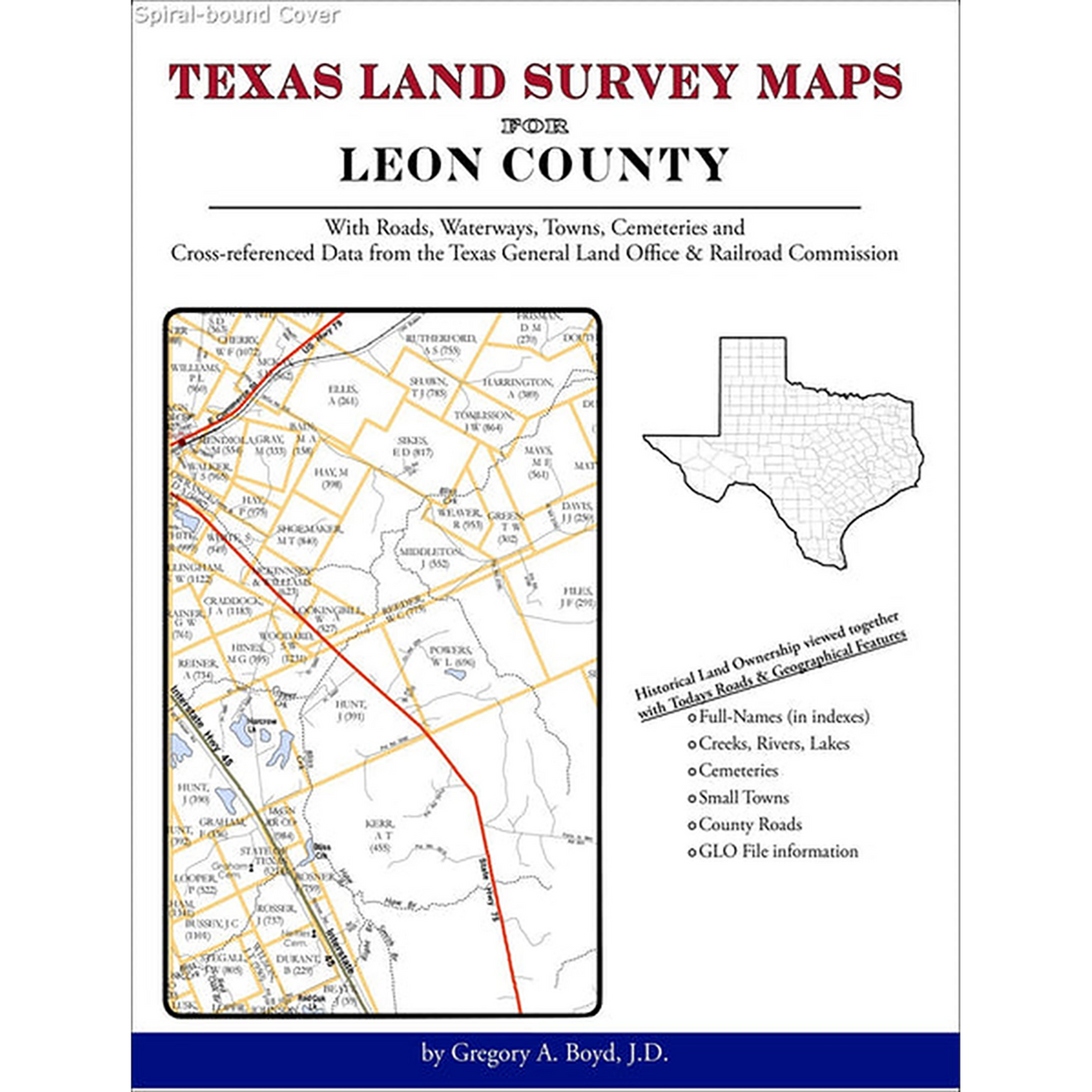 Texas Land Survey Maps for Leon County (Spiral book cover)