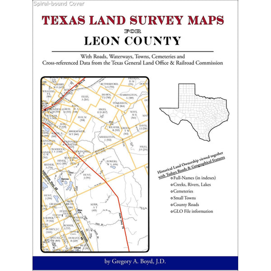 Texas Land Survey Maps for Leon County (Spiral book cover)