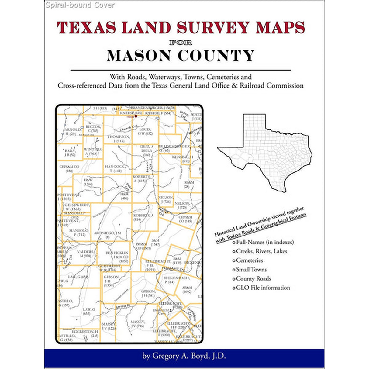 Texas Land Survey Maps for Mason County (Spiral book cover)