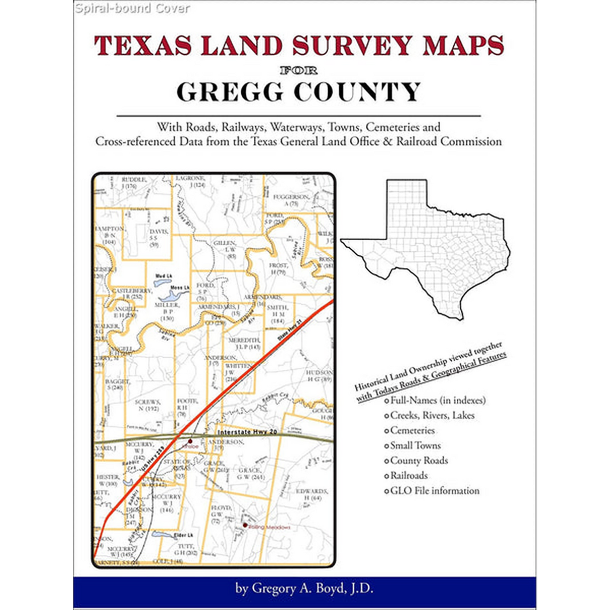 Texas Land Survey Maps for Gregg County (Spiral book cover)