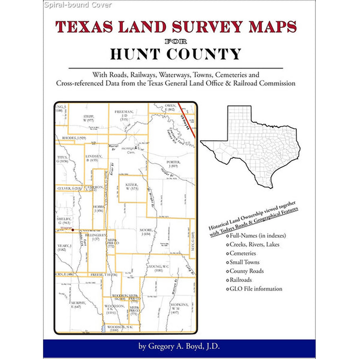 Texas Land Survey Maps for Hunt County (Spiral book cover)
