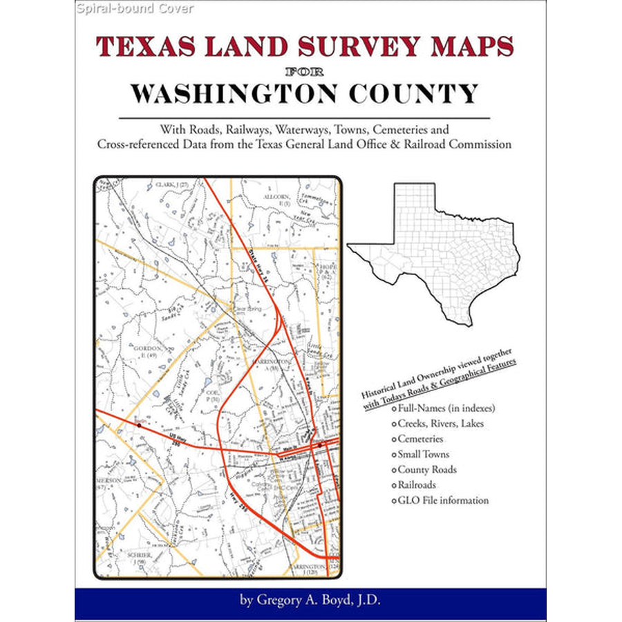 Texas Land Survey Maps for Washington County (Spiral book cover)