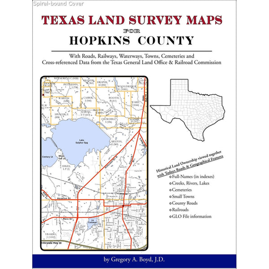 Texas Land Survey Maps for Hopkins County (Spiral book cover)