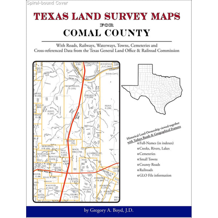 Texas Land Survey Maps for Comal County (Spiral book cover)