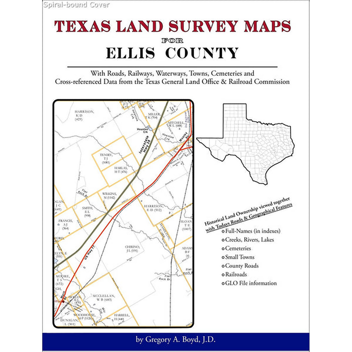 Texas Land Survey Maps for Ellis County (Spiral book cover)
