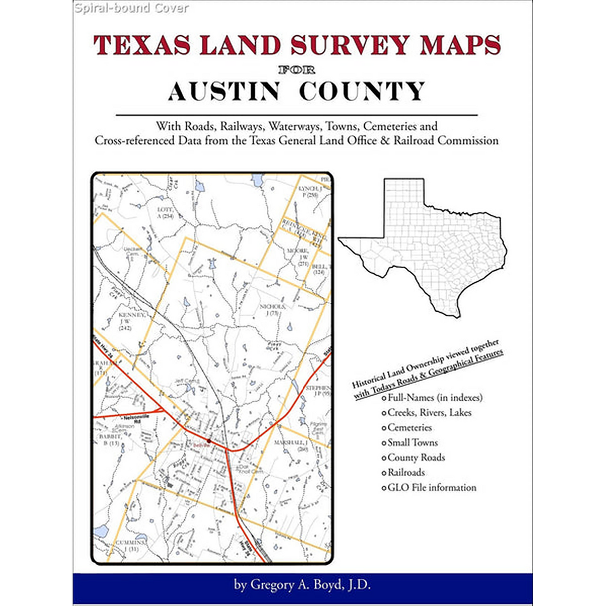 Texas Land Survey Maps for Austin County (Spiral book cover)