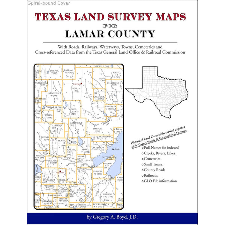 Texas Land Survey Maps for Lamar County (Spiral book cover)