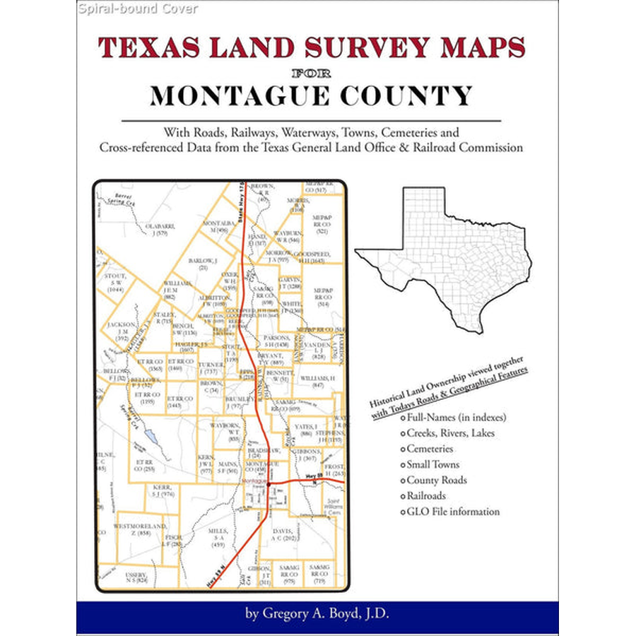 Texas Land Survey Maps for Montague County (Spiral book cover)