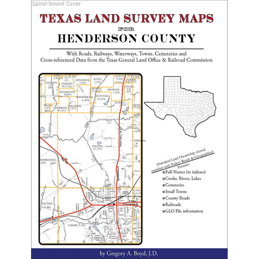 Texas Land Survey Maps for Henderson County (Spiral book cover)