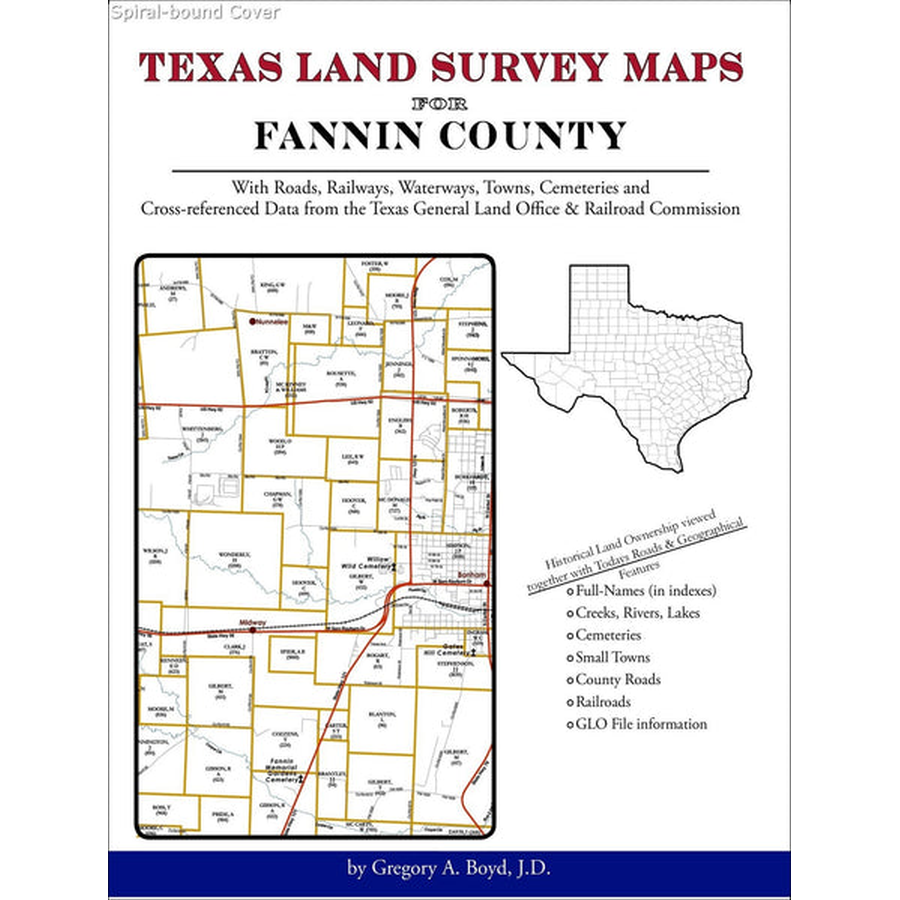 Texas Land Survey Maps for Fannin County (Spiral book cover)