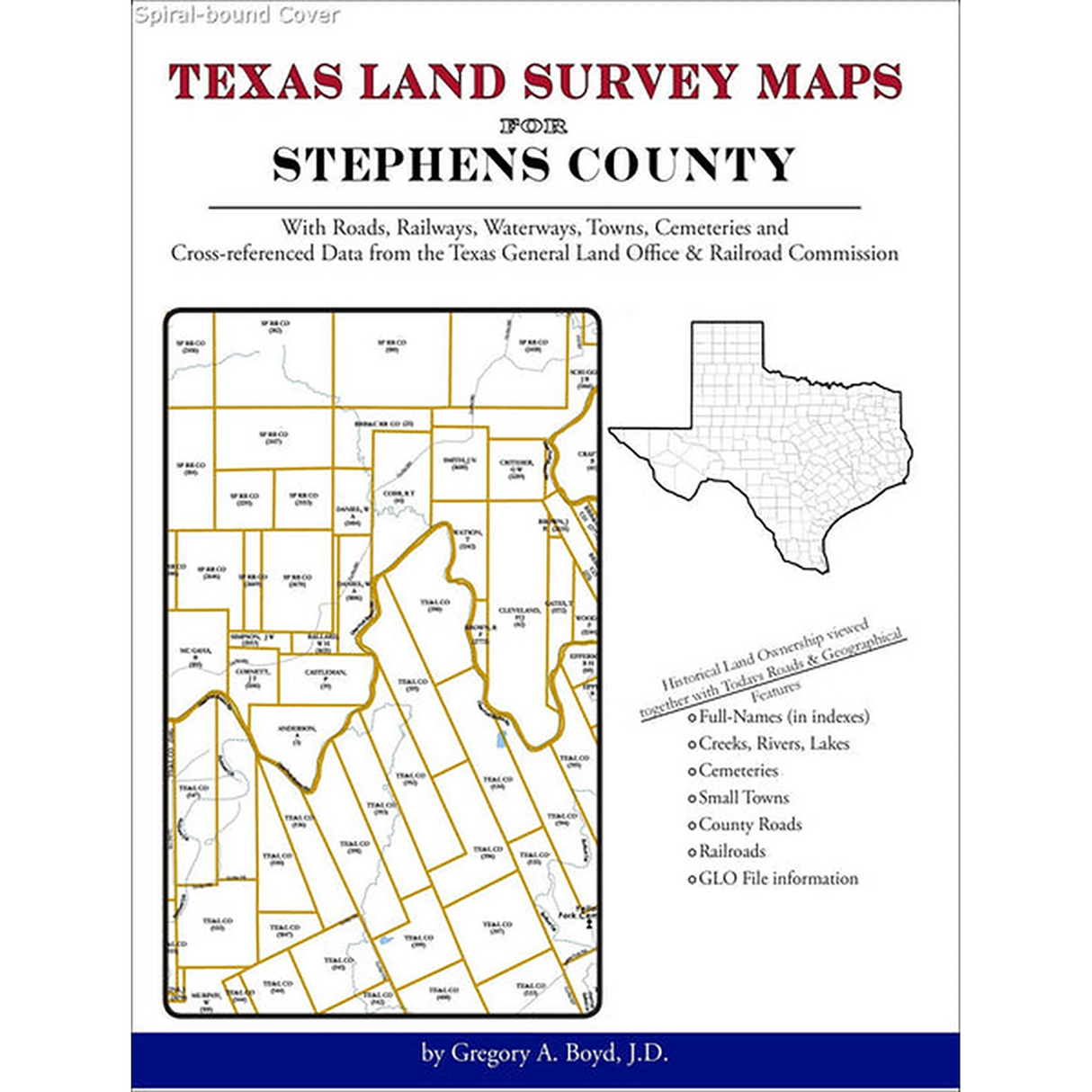 Texas Land Survey Maps for Stephens County (Spiral book cover)