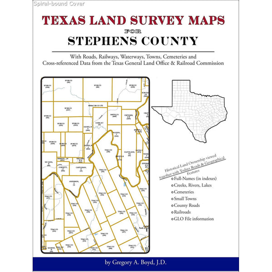 Texas Land Survey Maps for Stephens County (Spiral book cover)