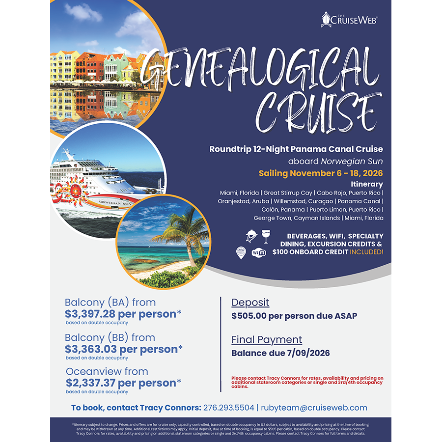 2026 Heritage Books DNA Cruise Conference Fee