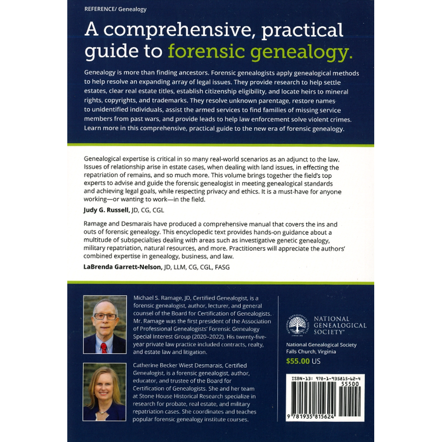 Forensic Genealogy: Theory and Practice back cover