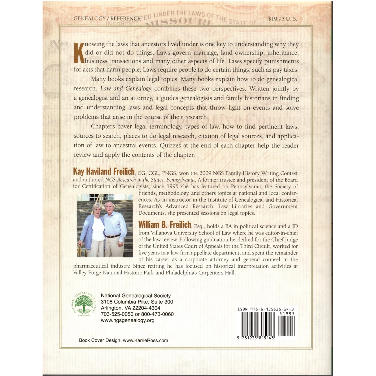 Genealogy and the Law: A Guide to Legal Sources for the Family Historian back cover