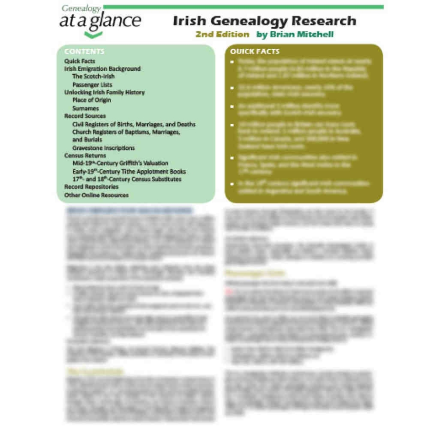 Genealogy at a Glance: Irish Genealogy Research, 2nd Edition