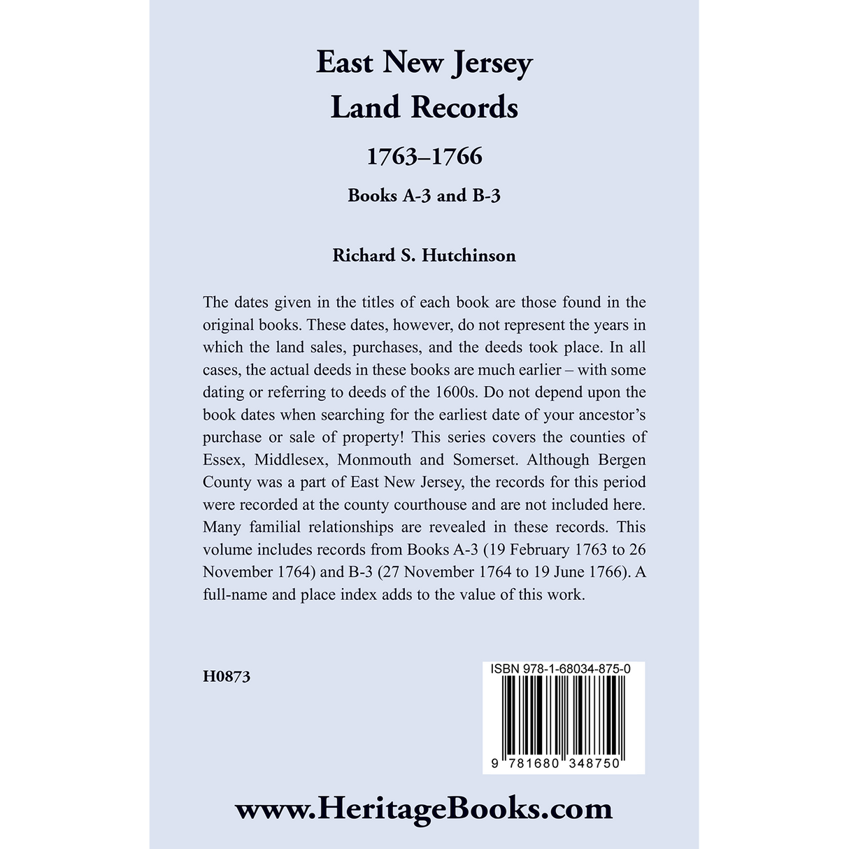 East New Jersey Land Records, 1763-1766