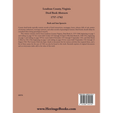 Loudoun County, Virginia Deed Book Abstracts, 1757-1762 back cover
