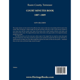 Roane County, Tennessee Court Minutes Book, 1807-1809