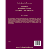 Smith County, Tennessee Bible and Tombstone Records with Some Church Minutes back cover