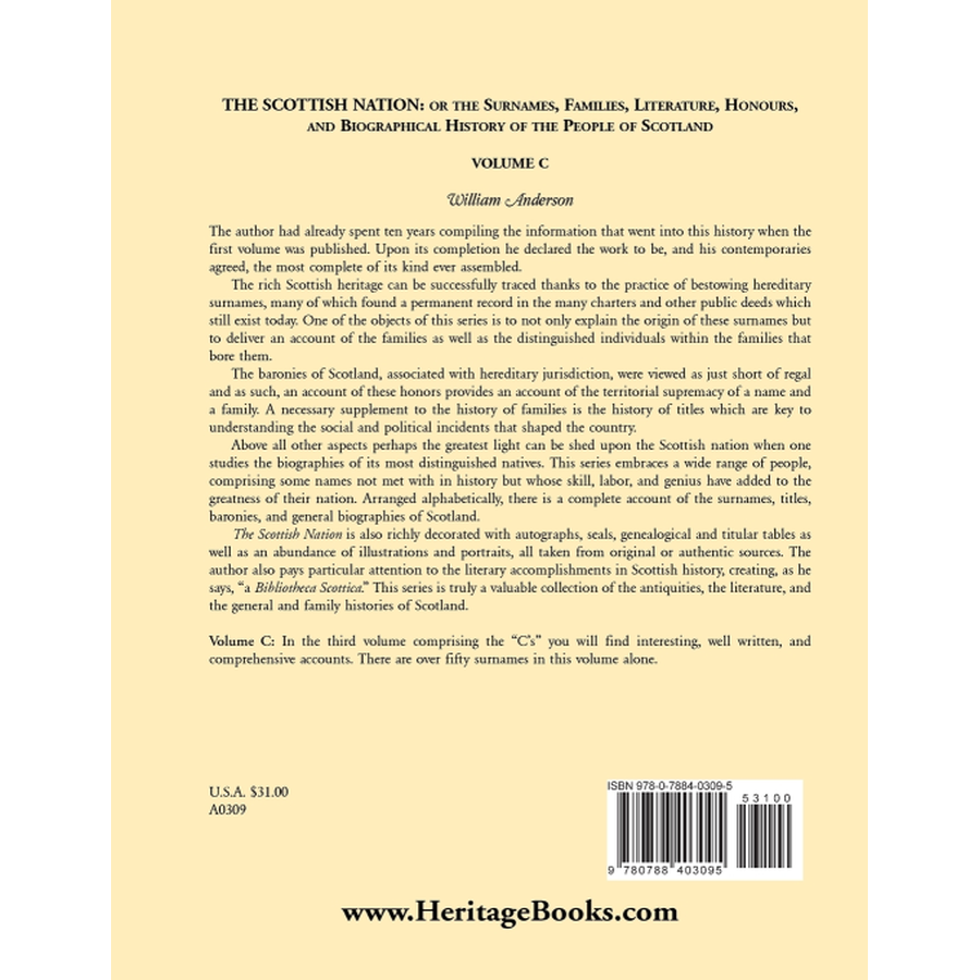 The Scottish Nation: Volume C back cover