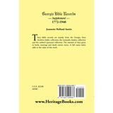 Georgia Bible Records, Supplement, 1772-1940 back cover