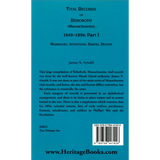 Vital Records of Rehoboth, 1642-1896 (Massachusetts): Marriages, Intentions, Births, Deaths, Part I back cover