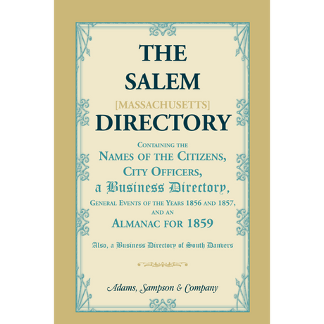 The Salem [Massachusetts] Directory