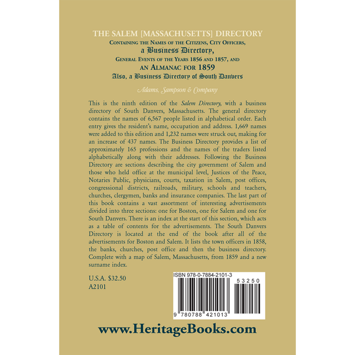 The Salem [Massachusetts] Directory back cover