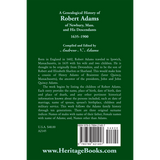 A Genealogical History of Robert Adams of Newbury, Mass., and his Descendants, 1635-1900 back cover