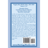 Virginia Slave Births Index, 1853-1865, Volume 5, S-Z back cover