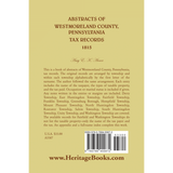 Abstracts of Westmoreland County, Pennsylvania, Tax Records 1815 back cover