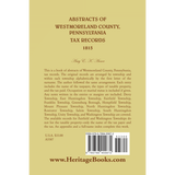 Abstracts of Westmoreland County, Pennsylvania, Tax Records 1815 back cover