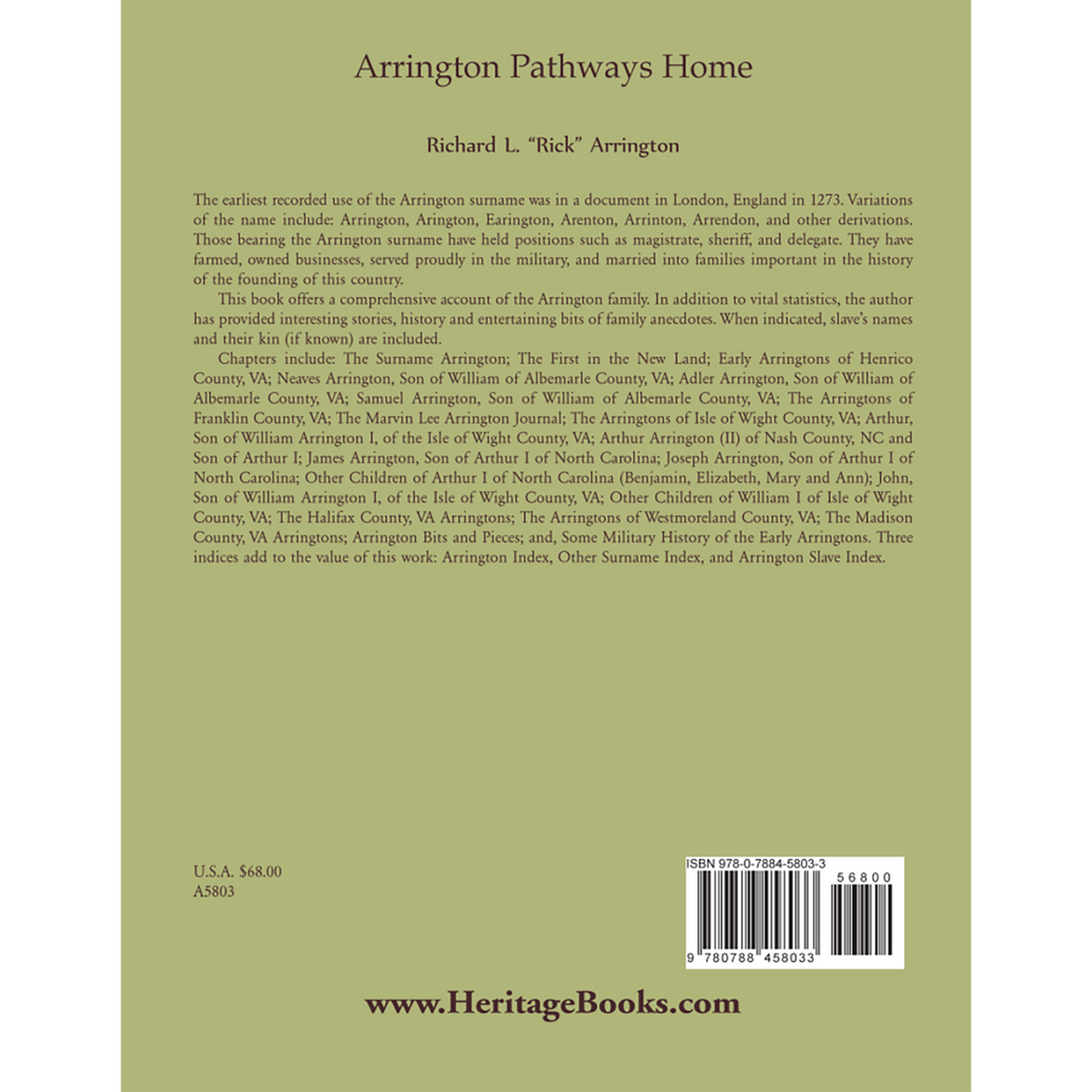 Arrington Pathways Home back cover