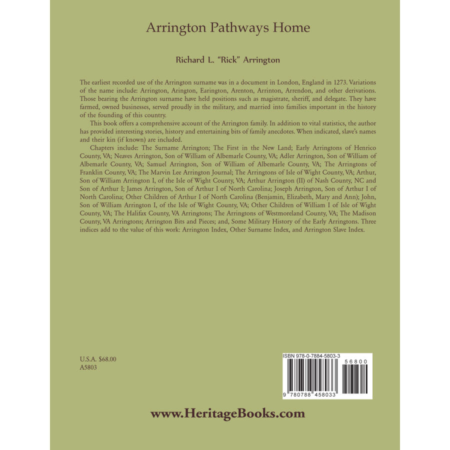 Arrington Pathways Home back cover