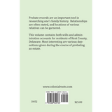 Probate Records of Kent County, Delaware, Volume 3: 1822-1833 back cover