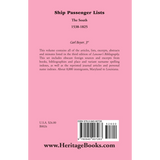 Ship Passenger Lists, The South, 1538-1825 back cover