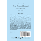 Abstracts of Cecil County, Maryland Land Records, 1734-1753 back cover