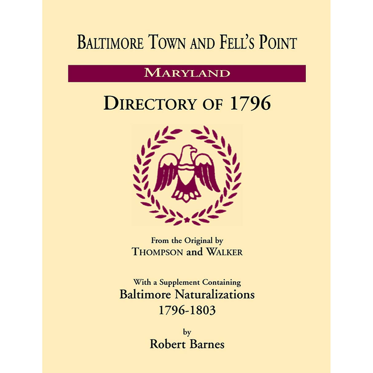 Baltimore and Fell's Point, Maryland Directory of 1796