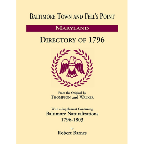 Baltimore and Fell's Point, Maryland Directory of 1796