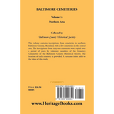 Baltimore [Maryland] Cemeteries: Volume 1, Northern Area back cover