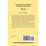 Gasconade County, Missouri, Marriage Records, Books A-C 1821-1873 back cover