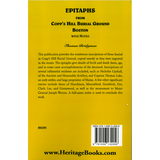 Epitaphs from Copp's Hill Burial Ground, Boston with Notes back cover