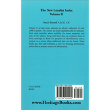 The New Loyalist Index, Volume II back cover