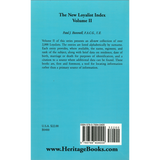 The New Loyalist Index, Volume II back cover