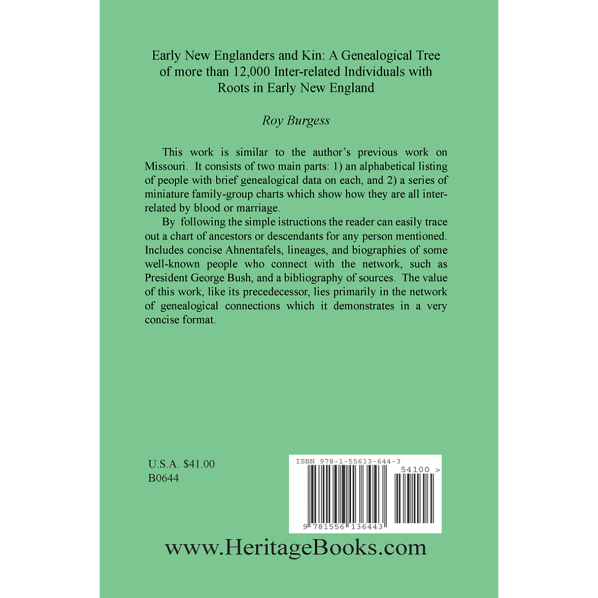 Early New Englanders and Kin: A Genealogical Tree of more than 12,000 Inter-related Individuals with Roots in Early New England back cover