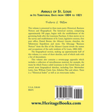 Annals of St. Louis in its Territorial Days from 1804 to 1821 back cover